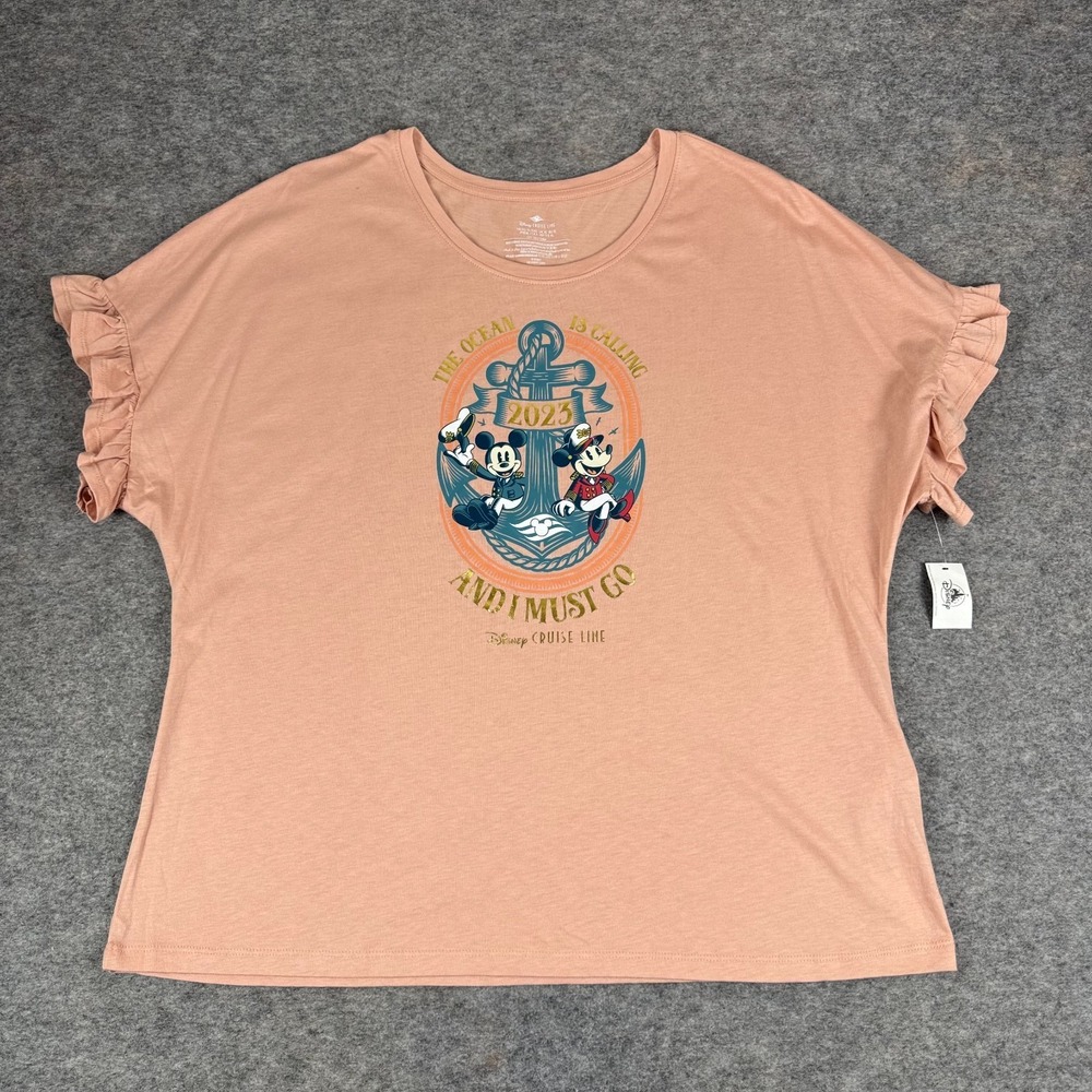 Disney Cruise Line Ocean Is Calling I Must Go Shirt 2023 Pink Womens XL
